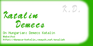 katalin demecs business card